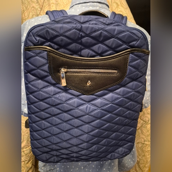 Knomo Handbags - Knomo London Quilted Labtop Backpack, BLUE